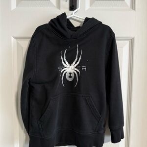 Spyder Black Hoodie with Silver Logo